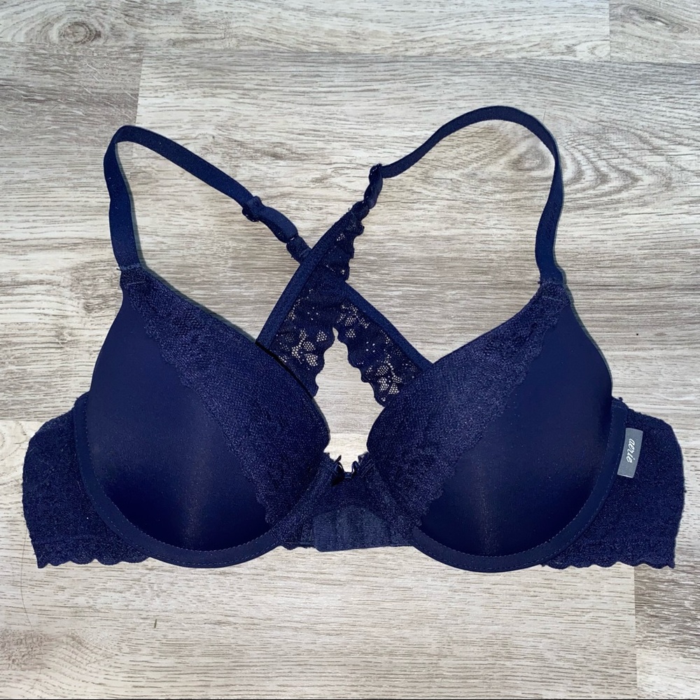 Aerie Navy Lace Push-up Bra 34B